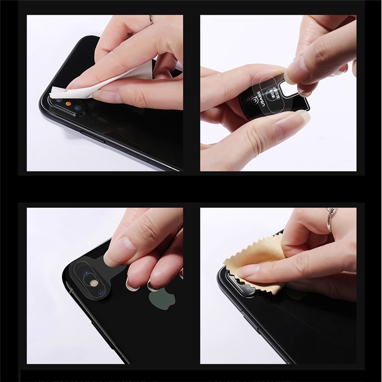 2Pcs USAMS US-BH400 9H 0.15mm Tempered Glass Back Camera Lens Protector for iPhone X/10-7