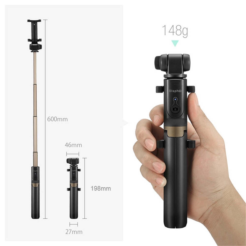 Criativo Extensível Selfie Stick Tripé Bluetooth Auto-temporizador Para Smartphones, Largura Da Braçadeira: 56-90mm-5