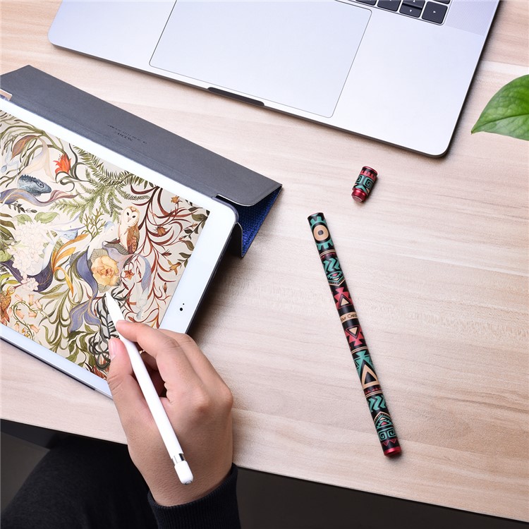 XOOMZ Patterned Microfiber Leather Stylus Pen Holder for iPad Series - Tribe Elements-10
