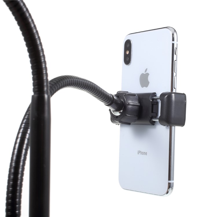 Desktop LED Selfie Ring Lamp with Phone Clamp for Live Broadcasting Makeup-10