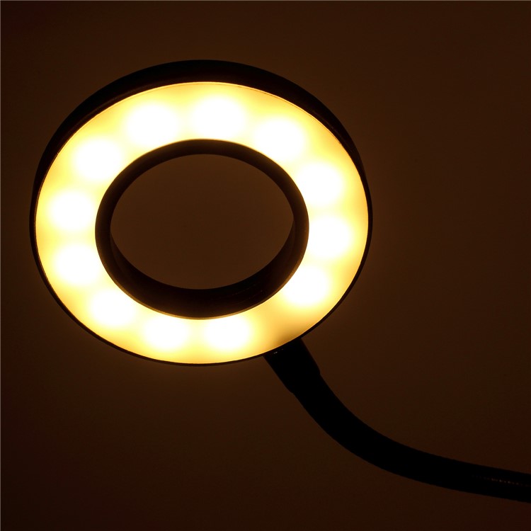 Desktop LED Selfie Ring Lamp with Phone Clamp for Live Broadcasting Makeup-14