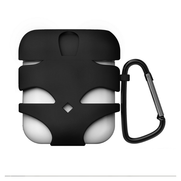 Portable Shockproof Silicone Case Protective Cover for Apple Airpods - Black-1