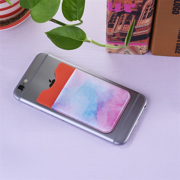 Marble Pattern PVC Adhesive Credit/ID Card Holder for All Phones - Colorful Marble-7