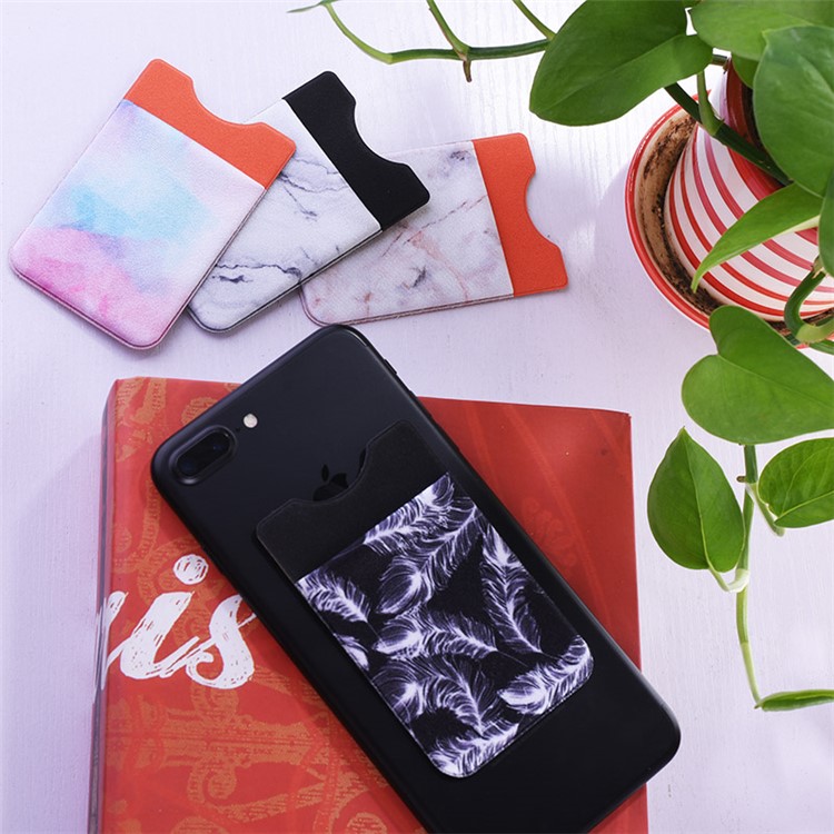 Marble Pattern PVC Adhesive Credit/ID Card Holder for All Phones - Colorful Marble-8