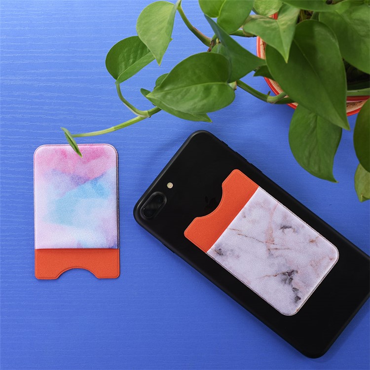 Marble Pattern PVC Adhesive Credit/ID Card Holder for All Phones - Colorful Marble-9