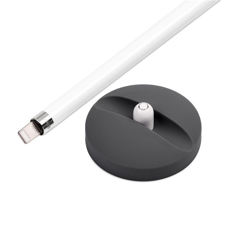 Silicone Charging Cradle Stand Holder Anti-Lost Nib Cap Cover for Apple Pencil - Black-8