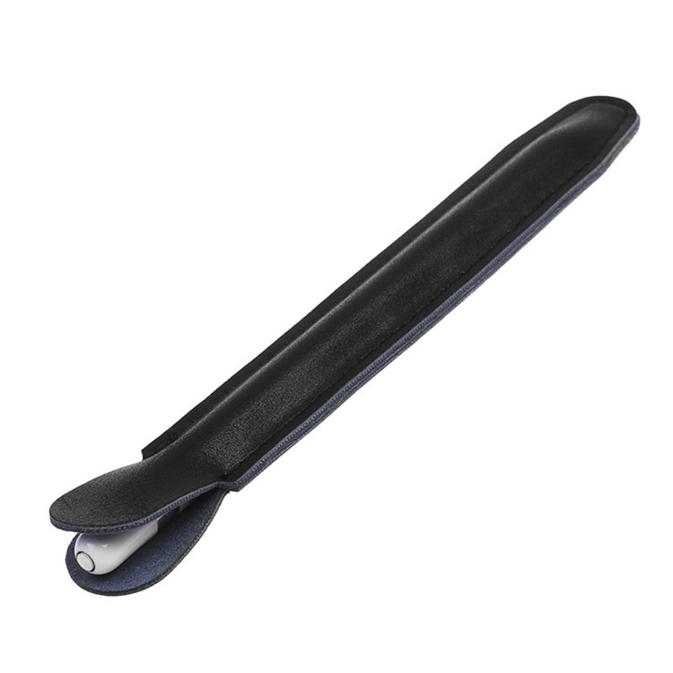 For Apple Pencil Creative Stitching PU Leather Pencil Holder Pouch - Black-3