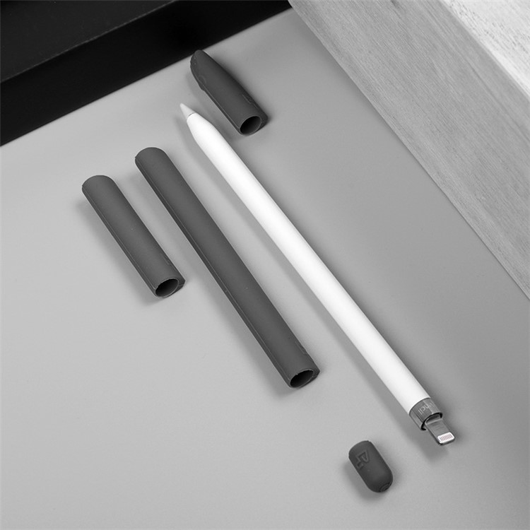 Non-Slip Silicone Case Sleeve Protector Wrap Kit for Apple Pencil - Black-11