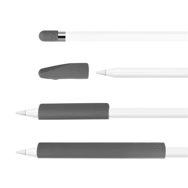 Non-Slip Silicone Case Sleeve Protector Wrap Kit for Apple Pencil - Black-2