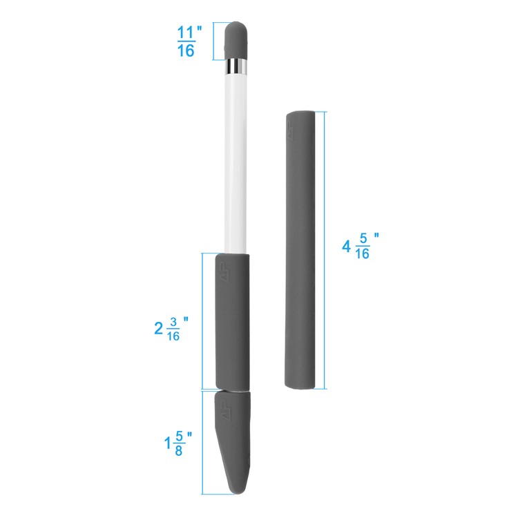 Non-Slip Silicone Case Sleeve Protector Wrap Kit for Apple Pencil - Black-3