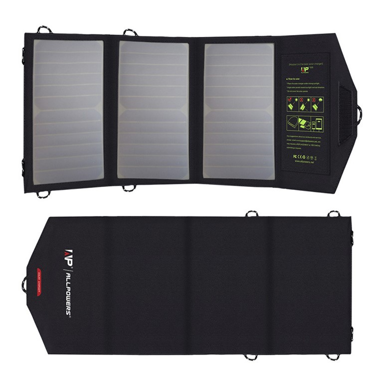 21W 5V Solar Power Foldable Portable Waterproof Solar Charger with Dual Ports-3