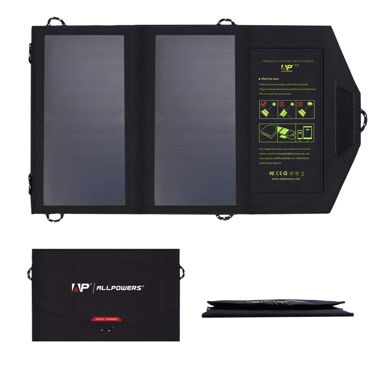 14W 5V Solar Power Foldable Portable Waterproof Solar Charger-1