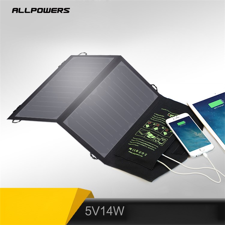14W 5V Solar Power Foldable Portable Waterproof Solar Charger-2