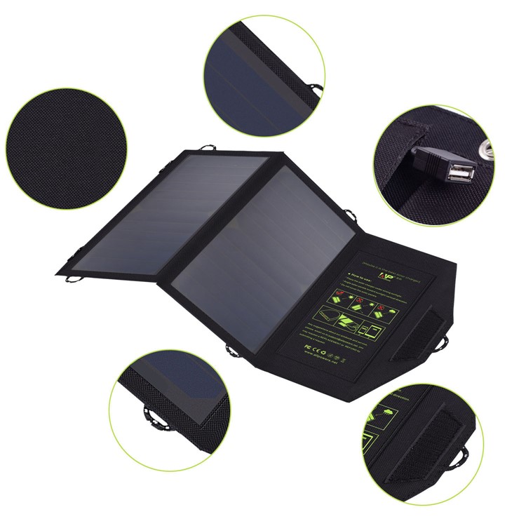 14W 5V Solar Power Foldable Portable Waterproof Solar Charger-4