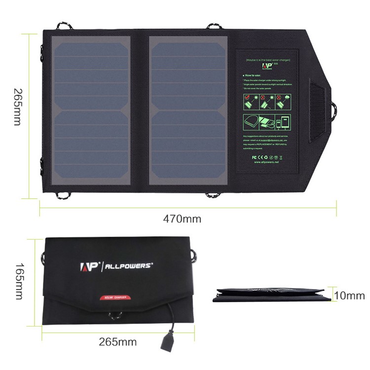 10W 5V Solar Power Foldable Portable Waterproof Solar Charger-4