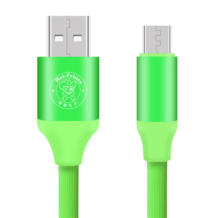 

HAT PRINCE 2A Синхронизация Данных Микро-USB TPE Круглый Кабель - Зеленый