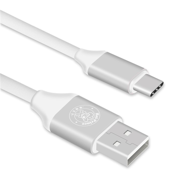 HAT PRINCE 2A Type-C Charge Data Sync TPE Round Cable - White-2