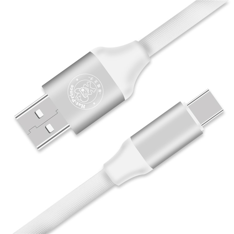HAT PRINCE 2A Type-C Charge Data Sync TPE Round Cable - White-3