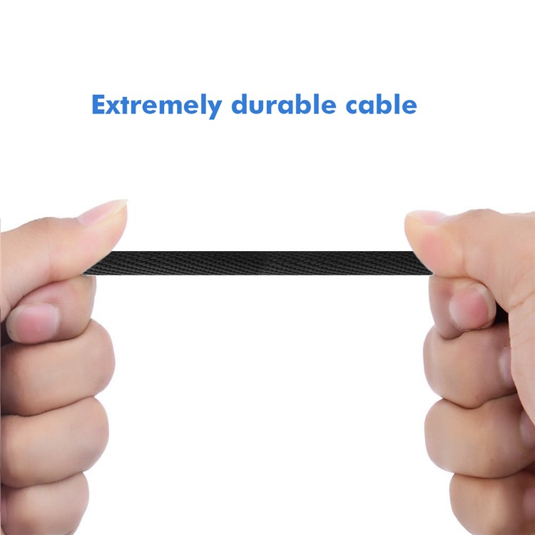HAT PRINCE Weaving Micro USB Data Sync Charging Cable 2A for Xiaomi Huawei Samsung Etc. - Black-3