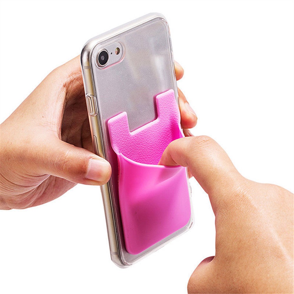 Titulaire De La Poche De Poche De Carte De Poche De Carte De Crédit De Carte De Crédit Pour Téléphone Portable - Rose-1