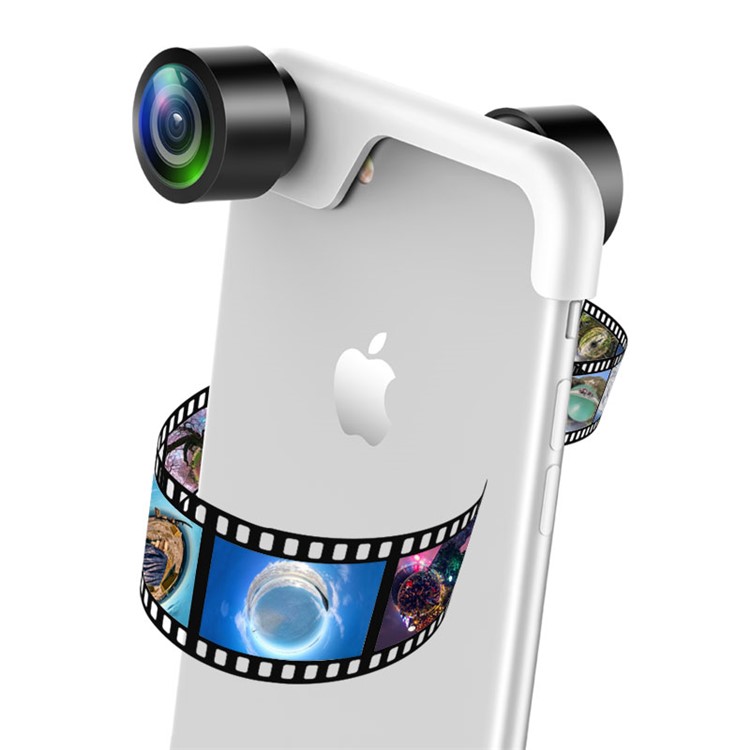 USAMS Dual 360-degree Panoramic Phone Lens for iPhone 8 / 7 4.7-inch-1