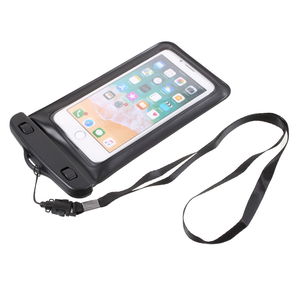 Universal Wasserdichter Tasche Armbandetui Für IPhone Samsung Huawei Xiaomi Etc. , Größe: 18.5x10 Cm - Schwarz