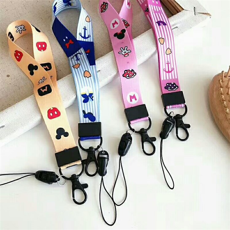 Universal Cartoon Pattern Short Strap Holder for Phone Card Keys - Pink-2