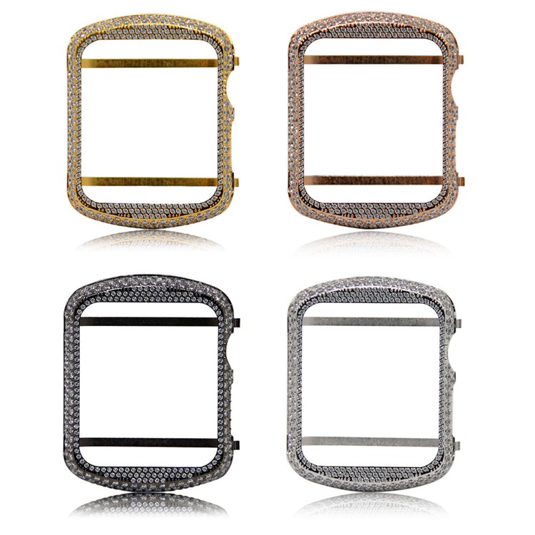 Shiny Rhinestone Decorated Metal Protective Case for Apple Watch Series 3/2/1 42mm - Black-8