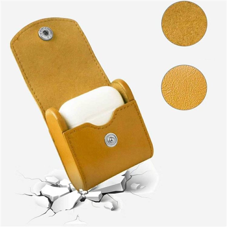 G-CASE PU Leather Portable Protective Cover Carrying Case for Apple AirPods Earphones Charging Case - Khaki-5