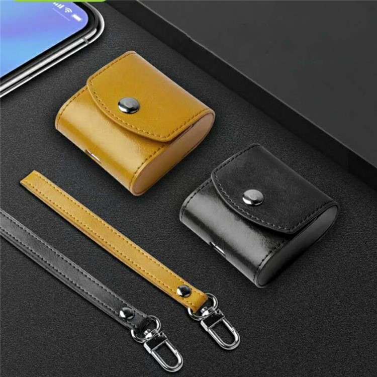 G-CASE PU Leather Portable Protective Cover Carrying Case for Apple AirPods Earphones Charging Case - Khaki-8
