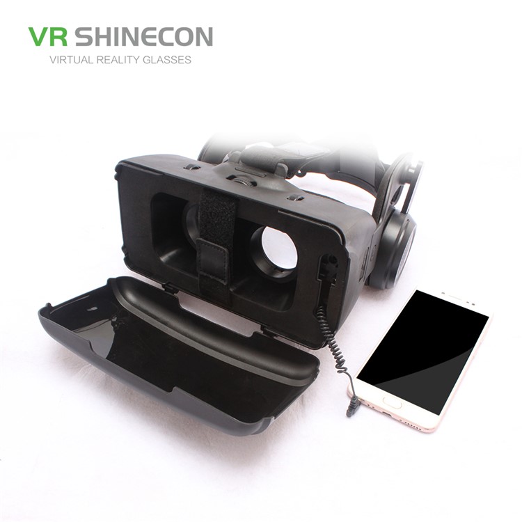 SHINECON SC-G06E 3D VR Glasses Virtual Reality Headset with Earphones for 4.0 - 6.0 inch Phones - Black-16