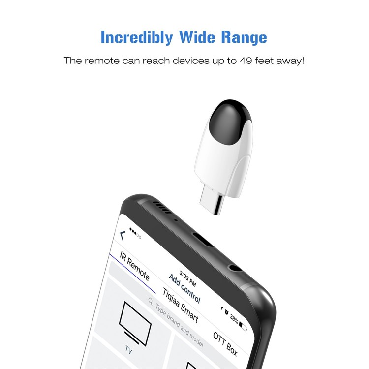 Type-C IR Appliances Wireless Infrared Remote Controller Adapter for OTG Android Smart Phone-3