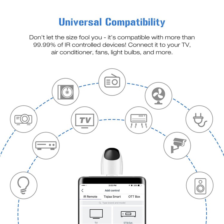 Type-C IR Appliances Wireless Infrared Remote Controller Adapter for OTG Android Smart Phone-4