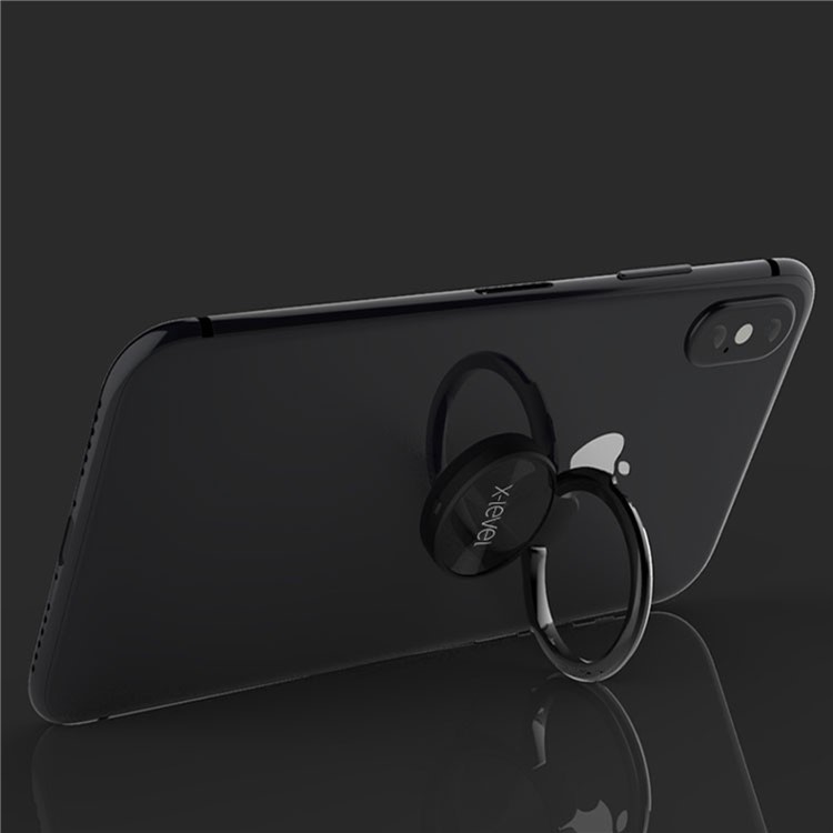 X-LEVEL Water Drop Shape Finger Grip Ring Universal Mobile Phone Kickstand (1 Generation) - Black-10