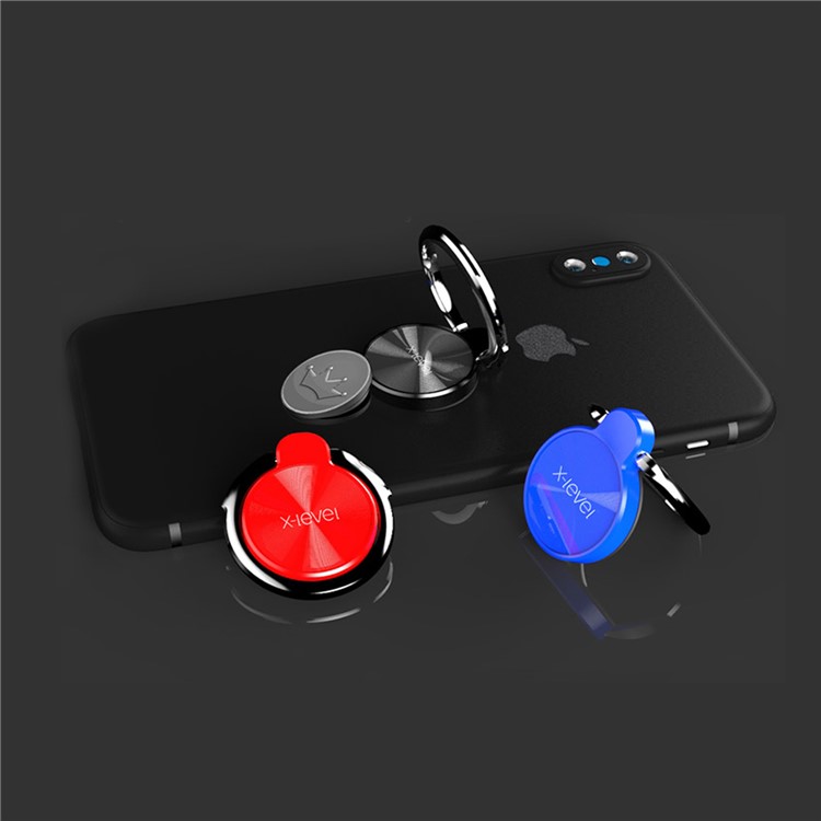 X-LEVEL Water Drop Shape Finger Grip Ring Universal Mobile Phone Kickstand (1 Generation) - Black-14