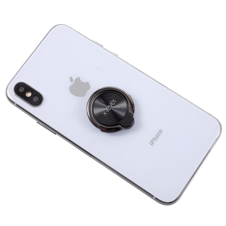 X-LEVEL Water Drop Shape Finger Grip Ring Universal Mobile Phone Kickstand (1 Generation) - Black-8
