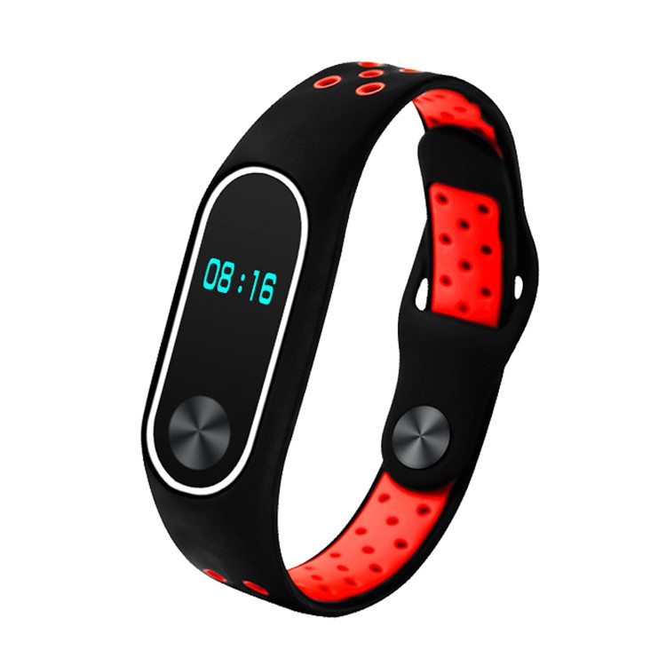 Alça De Faixa De Relógio De Silicone De Dois Tons Para Xiaomi Mi Banda 2 - Vermelho-2