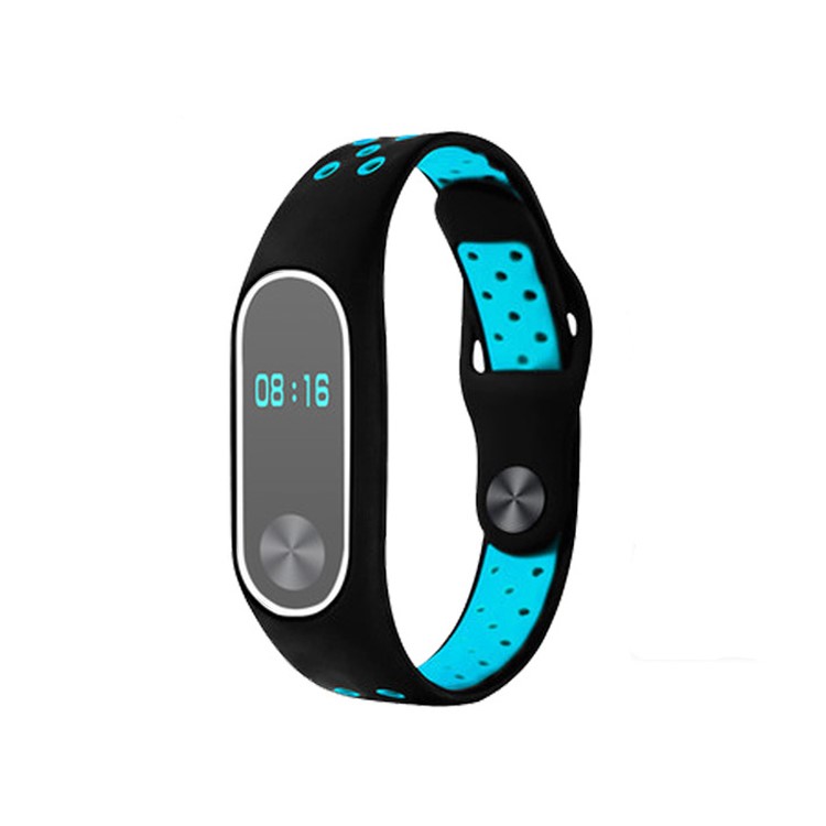 Two-tone Silicone Wristband Replacement for Xiaomi Mi Band 2 - Blue-1