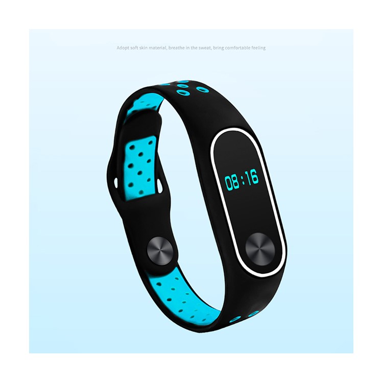 Two-tone Silicone Wristband Replacement for Xiaomi Mi Band 2 - Blue-3