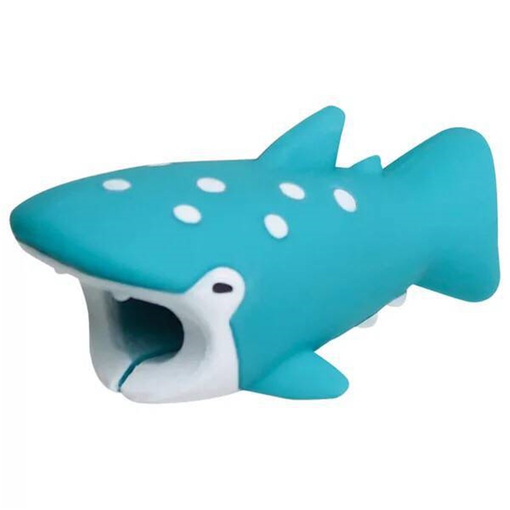 

Lovely Cartoon Animal Design Charging Cable Protector PVC Saver - Polka Dot Shark
