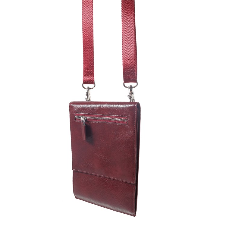 Universal Multi-function Leather Pouch Case with Shoulder Strap for iPhone XR / Huawei Mate 10 Pro etc - Red-2