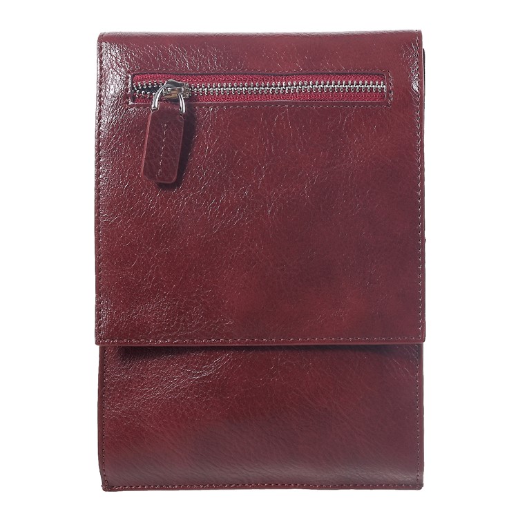 Universal Multi-function Leather Pouch Case with Shoulder Strap for iPhone XR / Huawei Mate 10 Pro etc - Red-4