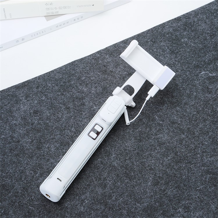 BENKS Portátil Multi-funcional Bluetooth LED LED Luz De Preenchimento Selfie Vara Com Tripé Para Iphone XS / X Etc - Branco-2
