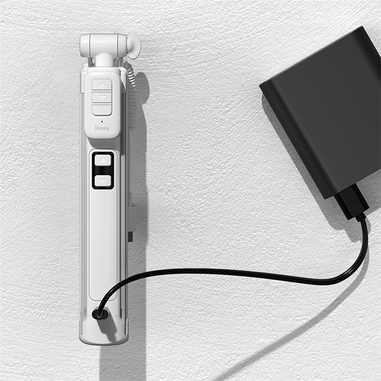 BENKS Portátil Multi-funcional Bluetooth LED LED Luz De Preenchimento Selfie Vara Com Tripé Para Iphone XS / X Etc - Branco-5