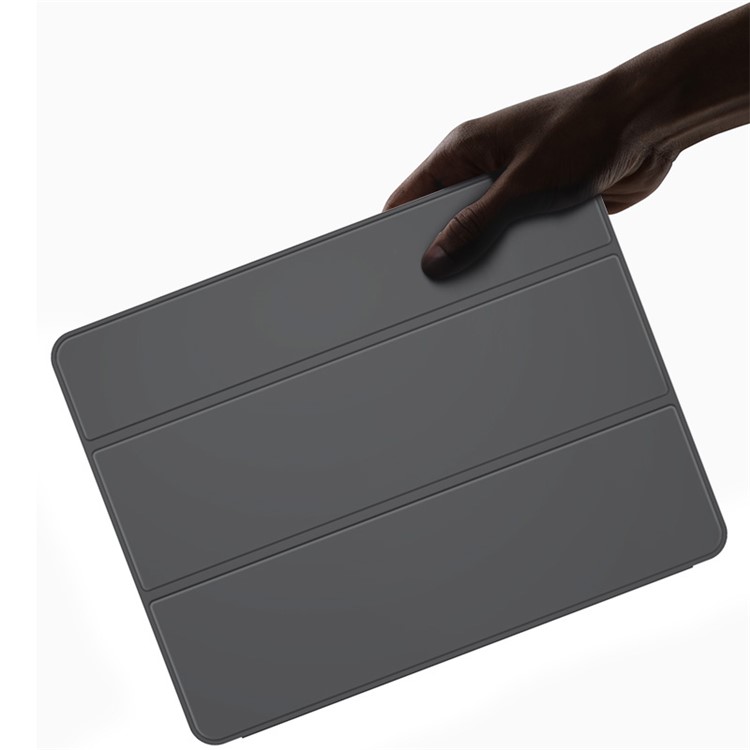 ROCK Veena Série Inteligente Couro PU Caso De Proteção Com Suporte Tri-fold Para Ipad Pro 12.9 Polegadas (2018) - Cinzento-4