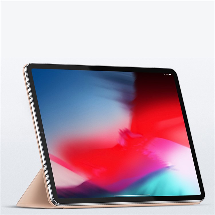 ROCK Veena Serie Smart PU-Leder-Schutzhülle Mit Dreifach Geklapptem Ständer Für IPad Pro 12,9-Zoll (2018) - Rosa-2