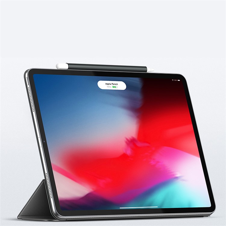 ROCHA Veena Série Inteligente Couro PU Tri-fold Suporte De Proteção Caso Com Caneta Stylus Slot Para Ipad Pro De 11 Polegadas (2018) - Cinzento-2