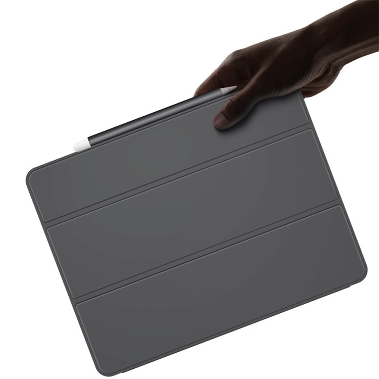 ROCHA Veena Série Inteligente Couro PU Tri-fold Suporte De Proteção Caso Com Caneta Stylus Slot Para Ipad Pro De 11 Polegadas (2018) - Cinzento-7