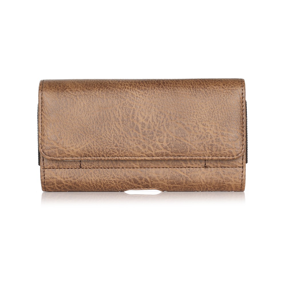 4.7 inch Universal Stone Grain PU Leather Holster Pouch with Card Slots for iPhone 8 / 7 / LG K3 etc - Brown-1