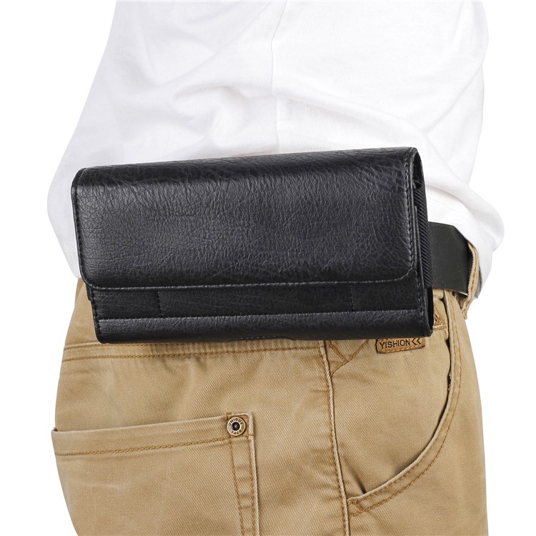 4.7-Zoll-Universal-Tasche Aus Kunstleder Mit PU-Leder Und Kartenfächern Für Das IPhone 8 / 7 / LG K3 Etc - Schwarz-2